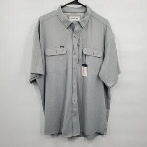 Poncho Shirt Magnetic Pockets Mens XL NWT Regular Fit Button Down Short Sleeve O